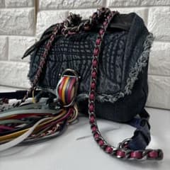 DIESEL✨稀少品 デニムミニリュック チェーン フリンジ フラップ y2k 