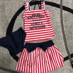 水着　150〜160cm 女の子　美品　ボーダーのサムネイル