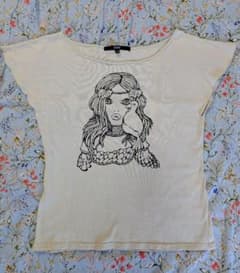 OZOC 半袖Tシャツ ベージュ プリントデザインのサムネイル