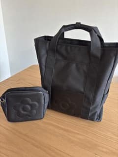 MARY QUANT 3wayトートバッグ リュック ショルダー ポーチ付き 黒