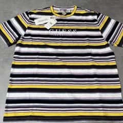【新品】GUESS Originals ボーダー Tシャツ 半袖　刺繍ロゴ Lのサムネイル