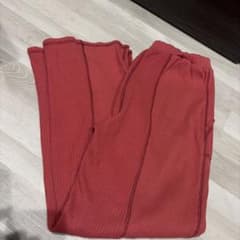 ワッフル素材 切り替えデザイン パンツ レッドのサムネイル
