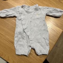 アカチャンホンポ　グレー テディベア刺繍ロンパース 50〜70cmのサムネイル