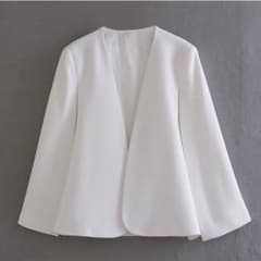 ケープ ブレザー ノーカラー ジャケット ホワイト ZARA dholic ザラのサムネイル