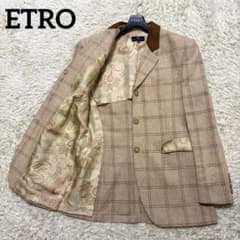 良品　ETRO エトロ　リネンジャケット　麻　レッド テーラードジャケット 44 エトロ シルク織 ジャケット ETRO 【公式通販】