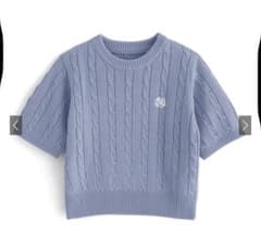 グレイル　ロゴ刺繍ケーブル編み半袖ニット　（タグ付き）のサムネイル