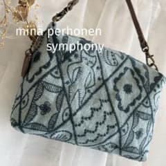 ハンドメイド ミニバッグポーチ ミナペルホネン symphony 497 - メルカリ