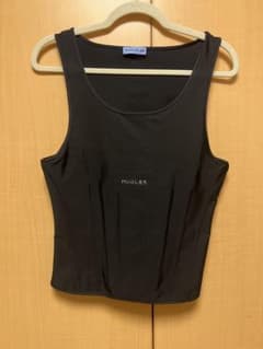 MUGLER H&M コルセット風タンクトップ ブラック Mのサムネイル