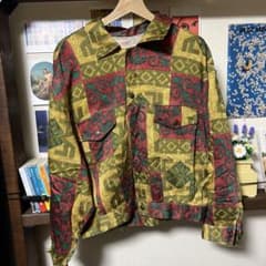 総柄 長袖シャツ レッド/グリーン/イエローのサムネイル