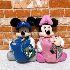 ディズニーミッキー&MLB LAドジャースぬいぐるみ&ブランケット セット新品 海外限定 LA ドジャース 大谷翔平 ミッキー＆ミニー ぬいぐるみ