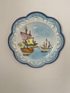 陶器 壁掛け 船のデザイン JYVYMA 陶器製壁掛けプレート 海の風景 - メルカリ