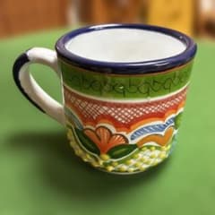 メキシコ製 工芸品　タラベラ焼き 4個セット ハンドペイント メキシコ製 タラベラ焼き マグカップ ハンドペイント Mexico プエブラ