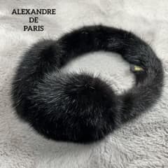 美品 ALEXANDRE DE PARIS リアル ファー イヤーマフ ブラック - メルカリ