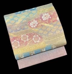 しょうざん 絹漉貴 袋帯 お太鼓柄 正絹 金糸 花文 吉祥文様 美品 イ