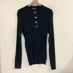 DOLCE & GABBANA リブ編みコットンセーター　ダークブルーK-491のサムネイル