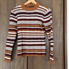 10月6日までの出品！PAGEBOY マルチボーダー リブニット 長袖のサムネイル