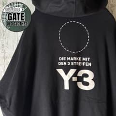 Y-3 バックロゴ 激レア 刺繍ロゴ スウェットパーカー 黒 LARGE 希少 