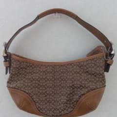 早速値下げ！　COACH ブラウンレザーショルダーバッグ