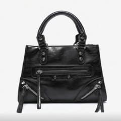 グランジ y2k 平成ギャル ブラックレザーショルダーバッグ - メルカリ