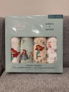 aden + anais × Disney Baby 4장 세트(아리엘)·신품