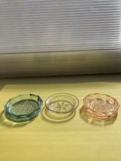 【昭和レトロ】①ガラスのコースター3個セット