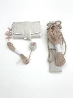 ⭐︎新品☆筥迫•懐剣2点セット☆サンドベージュ系丸レース☆白無垢 