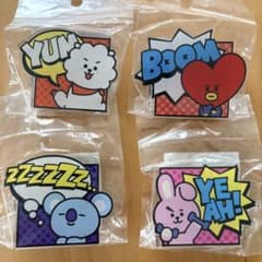 BTS BT21 공식 아크릴 배지 클립 부착 TATA COOKY