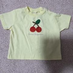 イエロー チェリー刺繍 Tシャツ 80cmのサムネイル