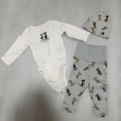 H&M ディズニー ミッキー ロンパース パンツ 帽子 セット（1~2M）のサムネイル