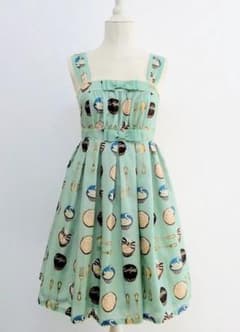 新品未使用　ルルゲッタ CupcakePrint ダブルリボンワンピース★ミント 新品未使用 ルルゲッタ CupcakePrint ダブルリボンワンピース☆ミント
