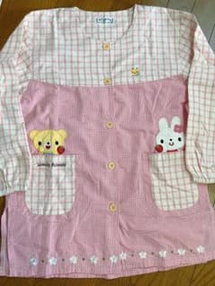 エプロン 保育士 おてんばママ ピンク 割烹着 スモックのサムネイル