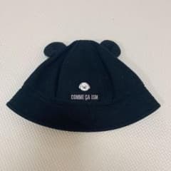 ベビー１歳未満くらいの帽子  美品　コムサイズム　ブラックのサムネイル