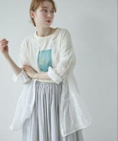 Crisp 2way ティアード シアー チュニック ブラウス シャツ ホワイト