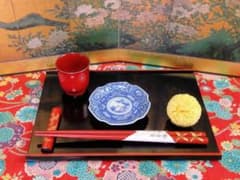 古伊万里　染付　吉祥紋に山村の図　六角豆皿　AS-DBe 古伊万里 染付 吉祥紋に山村の図 六角豆皿 AS-DBe - メルカリ