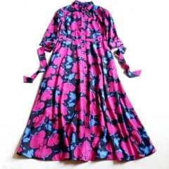 未使用　BANANA REPUBLIC フラワー シャツ フレアワンピース　L