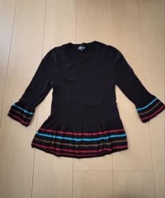 SONIA RYKIEL 五分袖ニット 38 黒のサムネイル