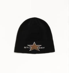STUSSY ブラック ニット帽 スター刺繍のサムネイル
