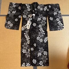 キッズ浴衣 黒地 120cm 選べる帯　セットのサムネイル