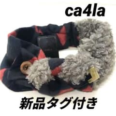 【新品】CA4LA　グレー チェック柄 ヘアバンド　帽子専門店の職人の手作りのサムネイル