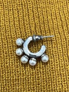 e.mシルバーフープパールピアス(片耳用) - メルカリ