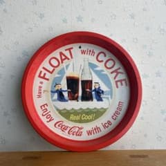 CocaCola コカ・コーラ 丸型 トレイ ブリキ看板 サインプレートのサムネイル