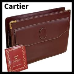 (Unused, slightly flawed item) Cartier Must Line Clutch Bag, Bordeaux, Complete with all accessories.