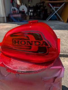 HONDAモンキー4Lタイプ5L用タンク カスタムペイント タンク ラメ レッド HONDAモンキー4Lタイプ5L用タンク カスタムペイント タンク ラメ