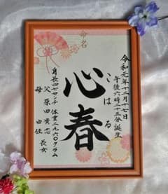 nao様専用額つき手書き和柄命名書のサムネイル