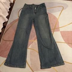 レディース フレアデニムパンツ ブルーのサムネイル