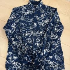 TOMMY HILFIGER インディゴ花柄シャツ Sのサムネイル