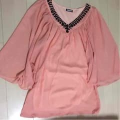 送料込☆未使用☆ANAP♡シフォンワンピース☆サーモンピンクのサムネイル