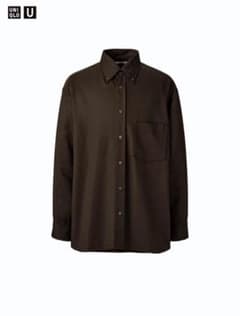 UNIQLO U ダークブラウン ドレープシャツのサムネイル