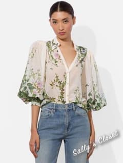 ❣️25秋新作 新品♡ Alice+Olivia 緑花柄長袖ブラウス♡ 690 - メルカリ