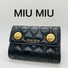miumiu ミュウミュウ マテラッセ 三つ折り財布 黒 A991 - メルカリ
